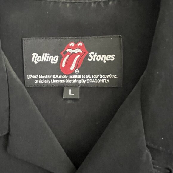 Vtg 90s Dragonfly Men’s LG Rolling Stones Button-down Shirt Band Rocker Jagger - Picture 5 of 12